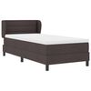 vidaXL Cama Box com colch&atilde;o Marrom Escuro 90 x 200 cm tecido