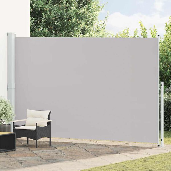vidaXL Toldo lateral retr&aacute;til para p&aacute;tio 220x500 cm cinzento