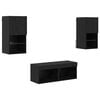 vidaXL Gabinetes de TV na Parede 4 unid. Carvalho Preto