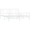 vidaXL Estrutura de cama com cabeceira e p&eacute;s 183x213 cm metal branco