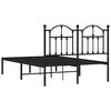 vidaXL Estrutura de cama com cabeceira 120x200 cm metal preto