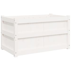 vidaXL Vaso/floreira de jardim 90x50x50 cm pinho maci&ccedil;o branco