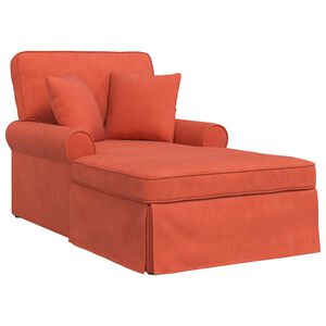 vidaXL Chaise Lounge com Saia com almofada 3 pcs Laranja Vermelho