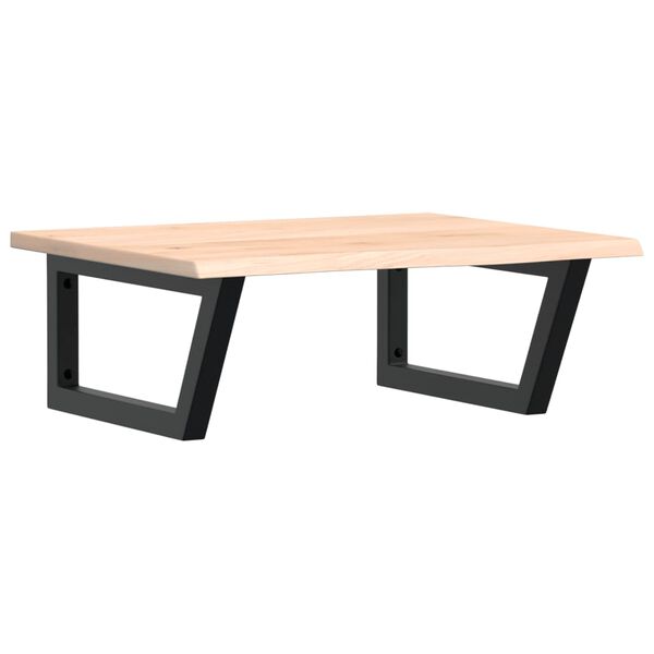 vidaXL Prateleira de parede p/ lavat&oacute;rio a&ccedil;o/madeira carvalho maci&ccedil;a