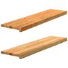 vidaXL Tapetes de escada 2 pcs 100x30x2 cm carvalho castanho-claro