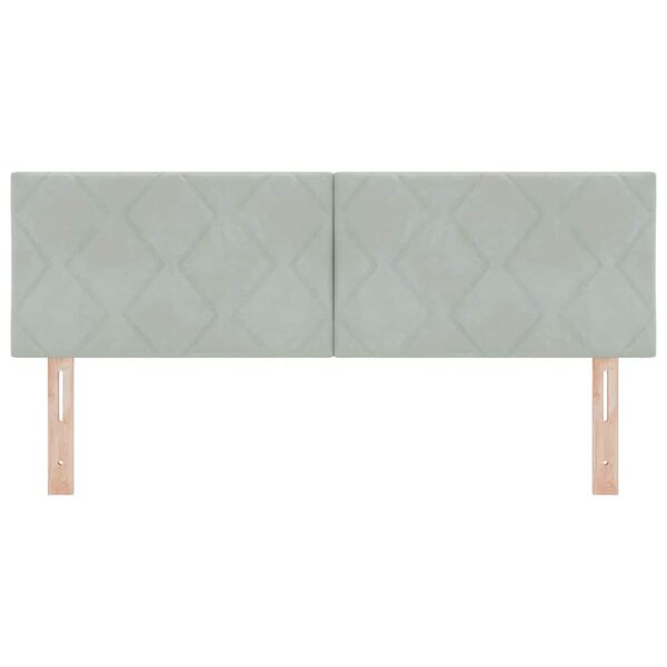 vidaXL Cabeceira com cabeceira Cinzento-claro 160 cm Veludo