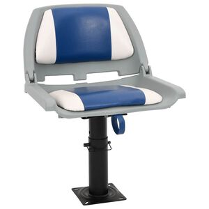 vidaXL 2 pcs conjunto assento barco dobr&aacute;vel 48x51x41 cm azul e branco
