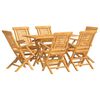 vidaXL Conjunto de jantar para jardim 7 pcs madeira de teca maci&ccedil;a