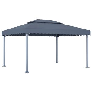 vidaXL Gazebo 400x300 cm alum&iacute;nio antracite