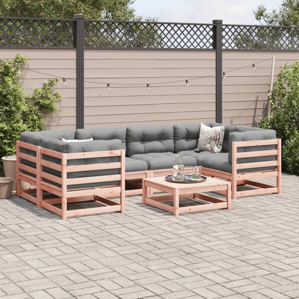 vidaXL 7 pcs conjunto sof&aacute;s jardim madeira abeto-de-douglas