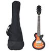 vidaXL Guitarra el&eacute;trica p/ crian&ccedil;as com saco 3/4 30" castanho/preto