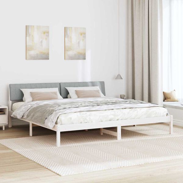 vidaXL Estrutura da cama Branco e cinza claro 150 x 200 cm