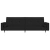 vidaXL Sof&aacute;-cama de 2 lugares com apoio de p&eacute;s veludo preto