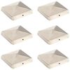 vidaXL Tampas piramidais postes veda&ccedil;&atilde;o 6pcs a&ccedil;o inoxid&aacute;vel 101x101mm
