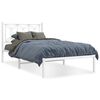 vidaXL Estrutura de cama em metal com cabeceira 107x203 cm branco