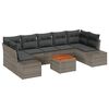 vidaXL Conjunto de Sof&aacute; de Jardim com almofada 8 pcs Cinzeto vime PE
