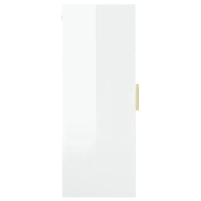 vidaXL Armário de parede suspenso 69,5x34x90 cm branco brilhante
