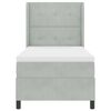 vidaXL Cama Box com colch&atilde;o Cinzento-claro 90 x 190 cm Veludo