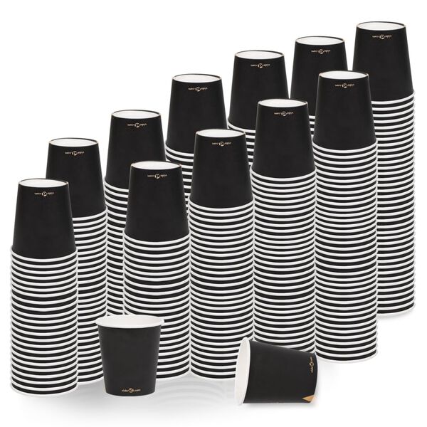 vidaXL Copos de caf&eacute; papel 200 ml 1000 pcs preto