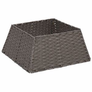 vidaXL Collar para &Aacute;rvore de Natal Quadrado Cinzento 50 x 50 x 25 cm