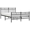 vidaXL Estrutura de cama com cabeceira e pés 135x190 cm metal preto