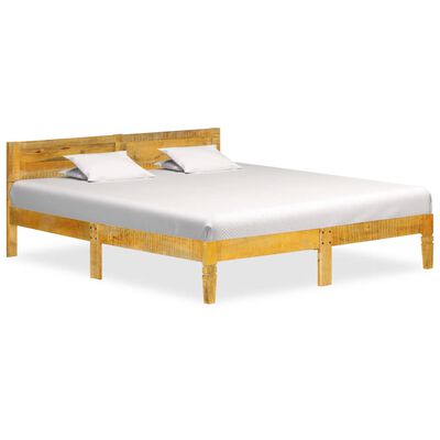 vidaXL Estrutura de cama em madeira de mangueira maciça 140 cm