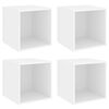 vidaXL Arm&aacute;rios de parede 4pcs 37x37x37 cm derivados de madeira branco