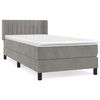 vidaXL Cama com molas/colch&atilde;o 90x190 cm veludo cinza-claro