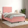 vidaXL Cama boxspring com colch&atilde;o 120x200 cm veludo rosa