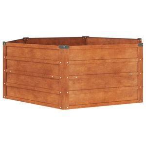 vidaXL Canteiro de jardim 129x129x45 cm a&ccedil;o corten cor enferrujado