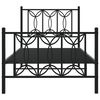 vidaXL Estrutura de cama com cabeceira e p&eacute;s 90x190 cm metal preto