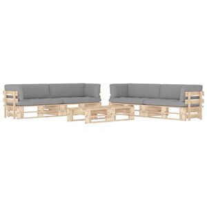 vidaXL 6 pcs conj. lounge paletes c/ almofad&otilde;es pinho impregnado