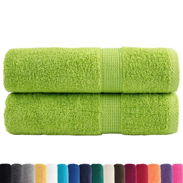 vidaXL Toalhas de m&atilde;os premium SOLUND 2pcs 50x100cm 600gsm verde ma&ccedil;a