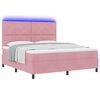 vidaXL Cama Box Spring LED com colch&atilde;o Rosa 180 x 200 cm Veludo