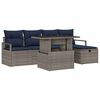 vidaXL Conjunto de Sof&aacute; de Jardim 6 unid. Cinzeto vime PE