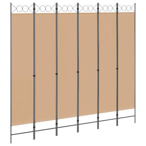 vidaXL Divis&oacute;ria de Quarto de 6 Pain&eacute;is Bege 240 x 220 cm Tecido