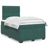 vidaXL Cama boxspring com colch&atilde;o 120x200 cm veludo verde-escuro