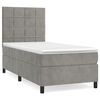 vidaXL Cama com molas/colch&atilde;o 90x190 cm veludo cinza-claro