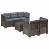 vidaXL Sof&aacute; de Jardim de 5 Pessoas com Almofadas Visual de Rattan PP