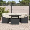 vidaXL Conjunto de Sof&aacute; de Jardim 7 pcs Preto Rattan Sint&eacute;tico