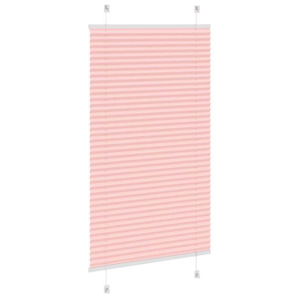 vidaXL Rosa Plissada Cega 70x100 cm Largura Tecido 69,4 cm Poli&eacute;ster