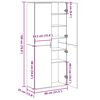 vidaXL Highboard Madeira Antiga 80 x 35 x 180 cm Madeira processada