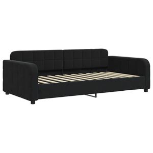 vidaXL Sof&aacute;-cama 90x200 cm veludo preto