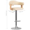 vidaXL Bancos de bar 2 pcs madeira curvada e couro artificial creme