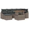 vidaXL Conjunto de Sof&aacute; de Jardim 7 unid. Cinzeto Rattan Sint&eacute;tico
