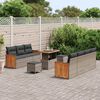 vidaXL Conjunto de Sof&aacute; de Jardim com almofada 13 pcs Cinzeto vime PE