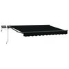 vidaXL Estrutura de Toldo Manual com LEDs Preto e Anthracite 3 x 2,5 m