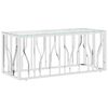 vidaXL Mesa de centro 110x45x45 cm a&ccedil;o inoxid&aacute;vel e vidro