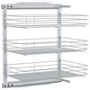 vidaXL Unidade cestos arame para cozinha 3 pcs 47x35x56 cm prateado