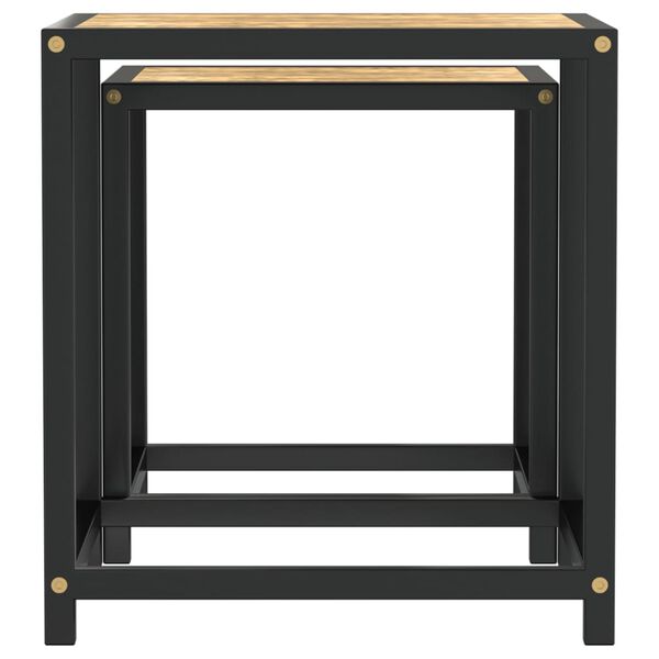 vidaXL Mesas de centro 2 pcs MDF preto e amarelo